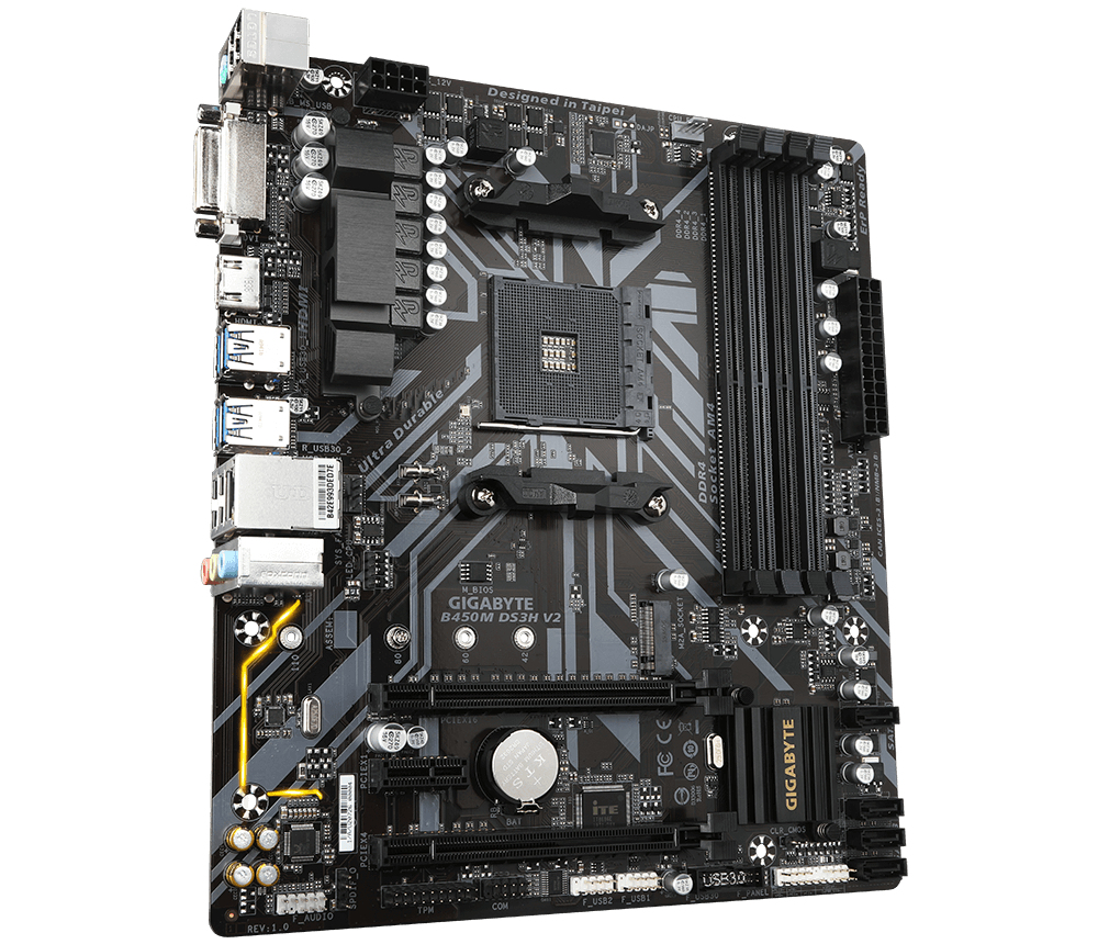 Bekijk afbeelding 4 van Gigabyte AM4 B450M DS3H V2 - M.2/HDMI/DVI/Ã‚ÂµATX